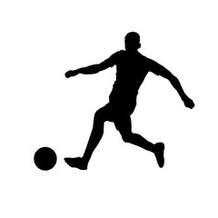 Fototapeta na wymiar Football player silhouette, soccer player - vector illustratio