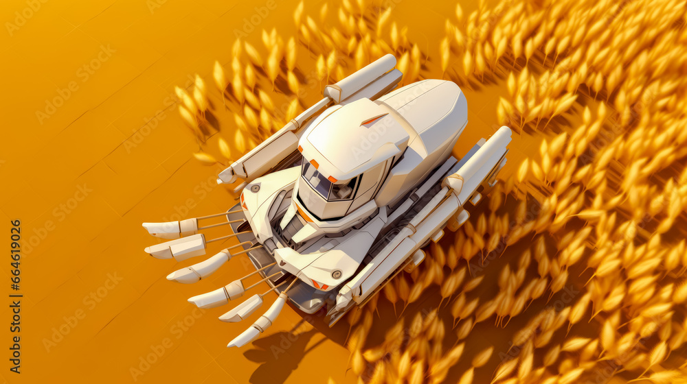 Poster computer generated image of futuristic vehicle surrounded by bunch of bananas.