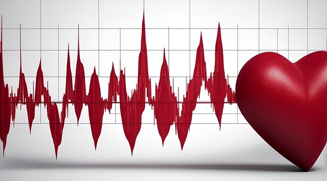 heart with cardiogram for medical heart health care background