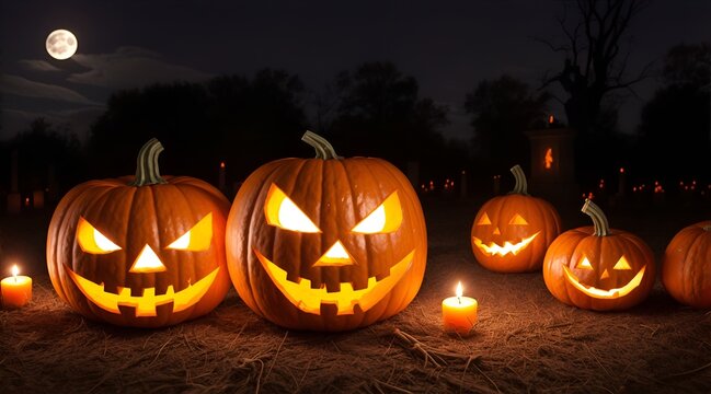 halloween pumpkin in the night