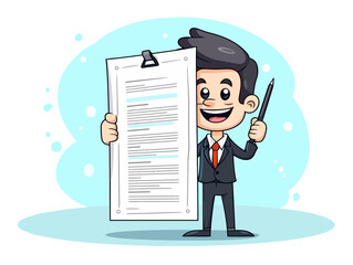 Doodle Proclamation document, cartoon sticker, sketch, vector, Illustration, minimalistic