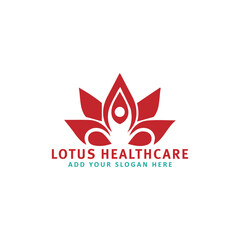 lotus health wellness yoga logo design vector