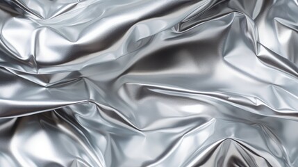 silver crumpled foil background.