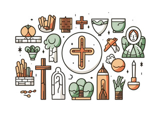 Doodle Icon of Holy Saturday, cartoon sticker, sketch, vector, Illustration, minimalistic