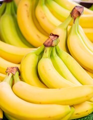 Bananas at the market display stall