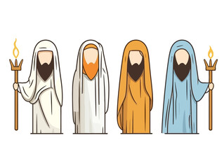 Doodle Icon of the Myrrhbearers, cartoon sticker, sketch, vector, Illustration, minimalistic