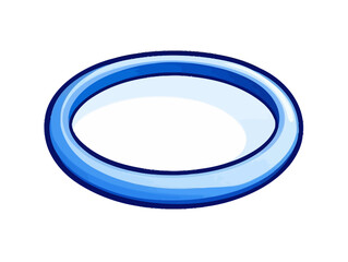 Doodle Blue ring, cartoon sticker, sketch, vector, Illustration, minimalistic