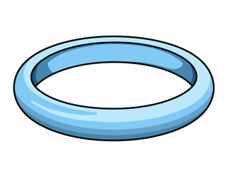 Doodle Blue ring, cartoon sticker, sketch, vector, Illustration, minimalistic