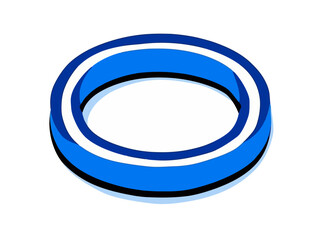 Doodle Blue ring, cartoon sticker, sketch, vector, Illustration, minimalistic