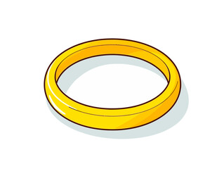Doodle Yellow ring, cartoon sticker, sketch, vector, Illustration, minimalistic