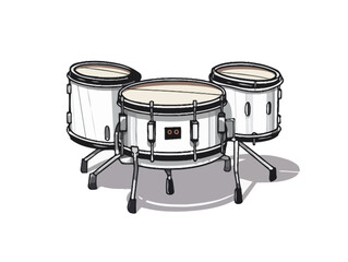Doodle Drumline, cartoon sticker, sketch, vector, Illustration, minimalistic