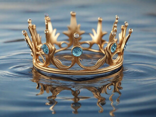 The Gold Crown in Water 