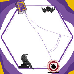 Halloween frame and border flat design illustration