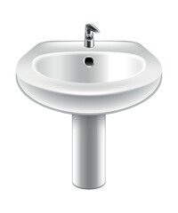 vector realistic washbasin isolated on white background