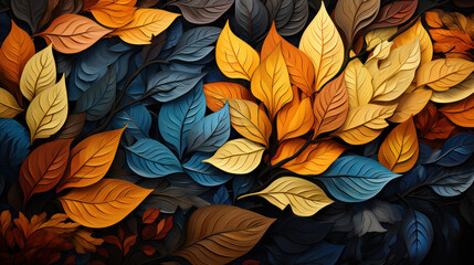 autumn leaves background. Generative AI
