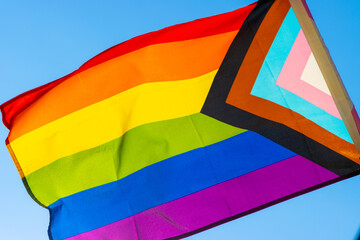Progress pride flag flying