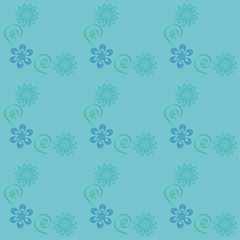 Floral pattern design on a light blue background