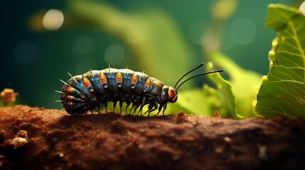  idea of "Transformation" as a caterpillar turns into a butterfly in a single frame.