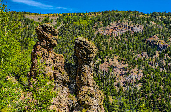 Rock Prometory in the Rio Grande National Forest near Chama New Mexico
