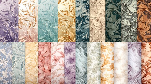 delicate, interwoven floral patterns for web backgrounds.