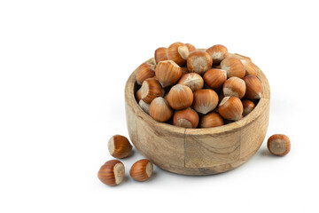 Nuts in cup isolated on white background