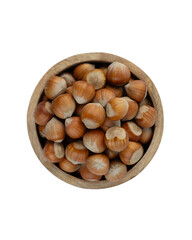 Nuts in cup isolated on white background