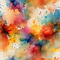 Abstract watercolor background with colorful splashes of paint