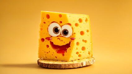 cartoon cheese with eyes
