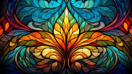digital artwork featuring ornate stained glass patterns for use in graphic design.