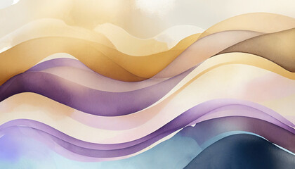 Abstract wave watercolor background in blue colors