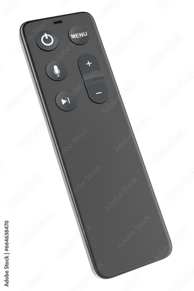 Poster remote control from digital media player tv, 3d rendering isolated on transparent background