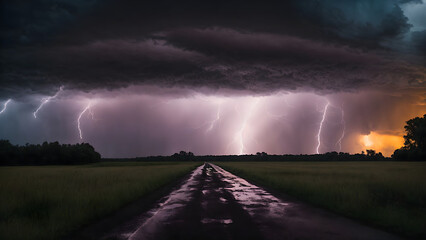 AI generated photo of  Intense thunderstorm