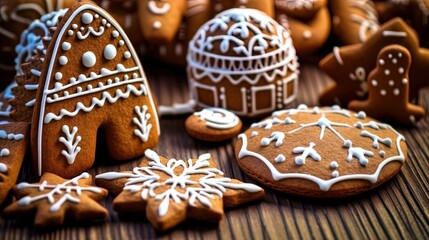 Obraz na płótnie Canvas gingerbread cookies, Christmas cookies