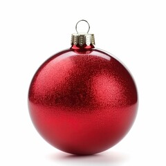 red christmas ball on white