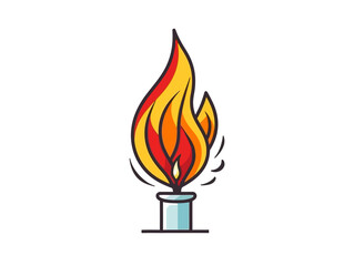 Doodle Flame of memorial candle, cartoon sticker, sketch, vector, Illustration, minimalistic
