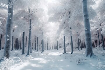 Fototapeta na wymiar forest in winter, snow, landscape