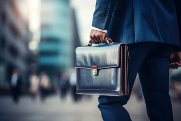 Foto op Aluminium business person holding briefcase walking in street © Danny