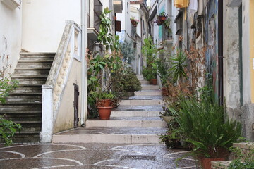 architectures in a characteristic seaside town  of  Diamante, Calabria in southern Italy