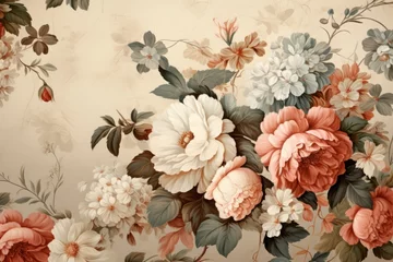 Meubelstickers Vintage wallpaper. Flower bunch in a dreamlike composition. © Sergio Lucci