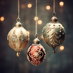 The picture features an array of festive Christmas balls, each adorned with sparkling colors and patterns, creating a cheerful and decorative holiday scene.