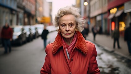 Obraz premium Portrait of an elderly woman on the street