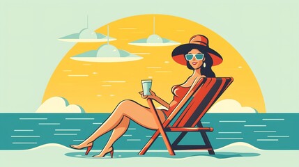 A woman on the beach