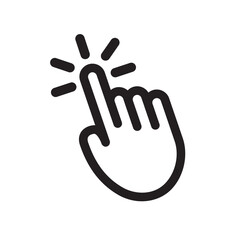 Fototapeta premium Hand click icon illustration. Computer mouse click cursor icon. pointer sign and symbol. hand cursor icon. Clicking icon