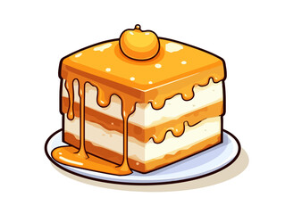 Doodle Honey Cake, cartoon sticker, sketch, vector, Illustration, minimalistic