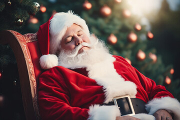 Cute Santa Claus waiting for the holiday