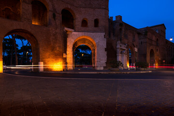 Night traffic in Rome