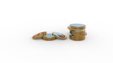 Golden coins stacks for business economics finance	