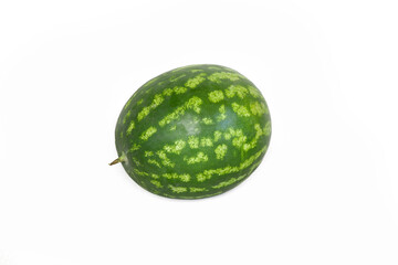 Whole watermelon fruit isolated on white background