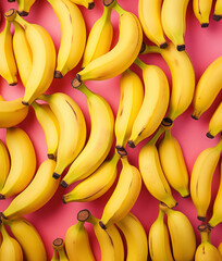 Bananas on pink background	
