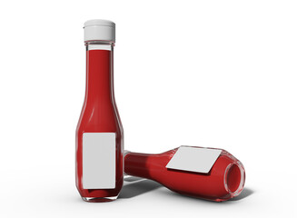 Sauce Bottles Mockup with Transparent Background. PNG